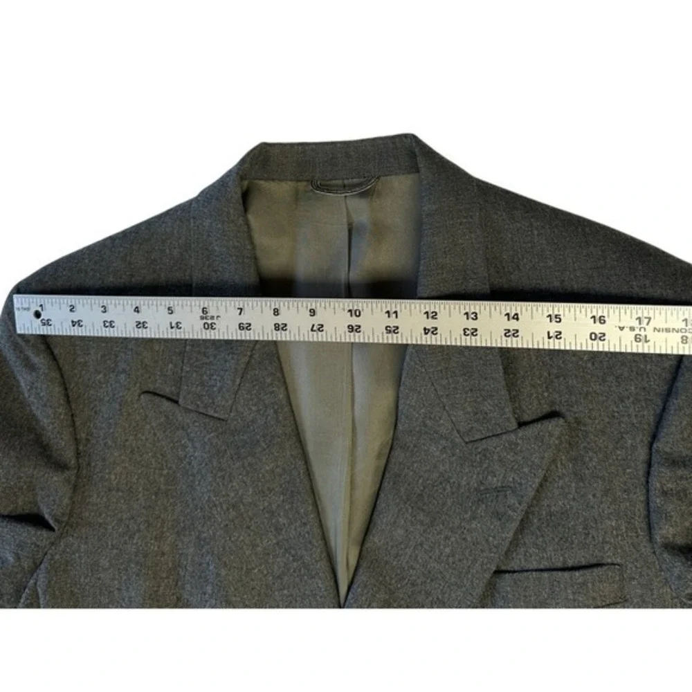 Christian Dior Monsieur‎ Double Breasted Wool Blazer Mens Size 40 Gray Jacket JS